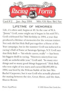 1995 Horse Star Holy Bull #2 Holy Bull Back
